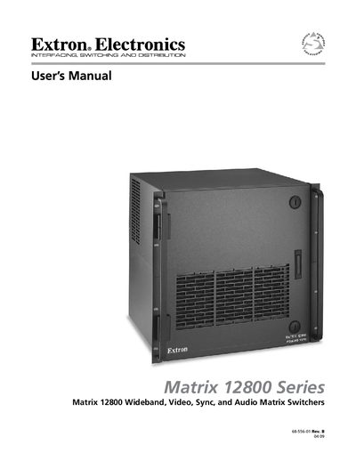 Extron Matrix 12800 User Manual - cover page