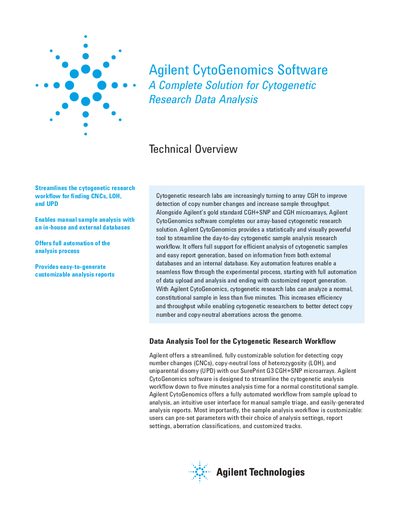 Agilent CytoGenomics Software User Guide - cover page