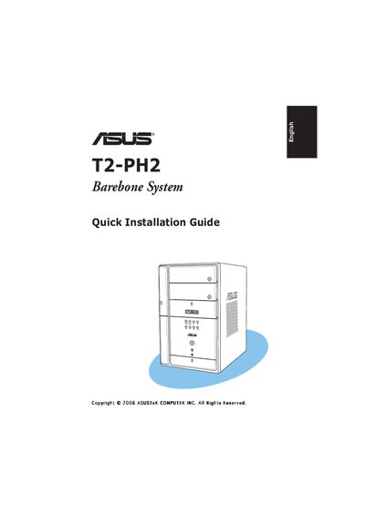 ASUS T2-PH2 Barebone System Quick Installation Guide - cover page
