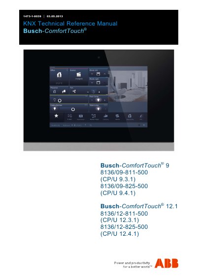 Busch ComfortTouch 9/12.1 KNX System Technical Reference Manual - cover page
