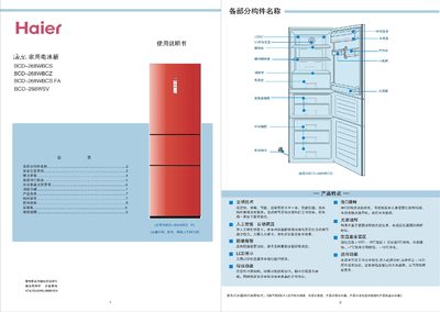 Haier BCD-268 Series Refrigerator User Manual - cover page