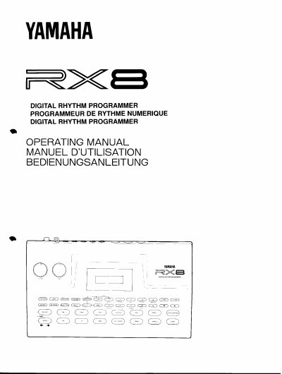 Yamaha RX8 Digital Rhythm Programmer Operating Manual - cover page