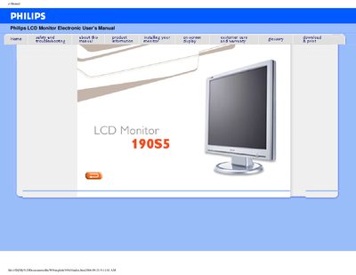 Philips 190S5 LCD Monitor User Manual