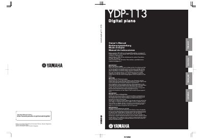 Yamaha YDP-113 Digital Piano Owner's Manual - cover page