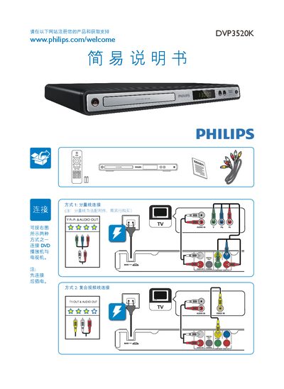 Philips DVP3520K DVD Player Quick Start Guide