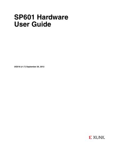 Xilinx SP601 Hardware User Guide - cover page