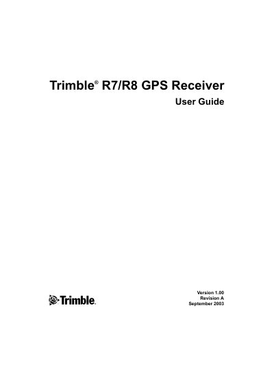 Trimble R7/R8 GPS Receiver User Manual - cover page