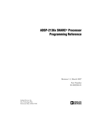 Analog Devices ADSP-2136x Programming Manual - cover page