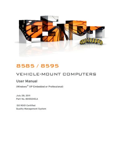 Psion 8585/8595 Vehicle-Mount Computer User Manual - cover page