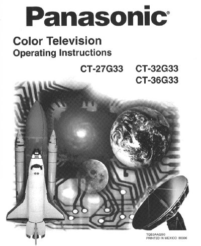 Panasonic CT-27G33/CT-32G33/CT-36G33 Color Television Operating Instructions - cover page