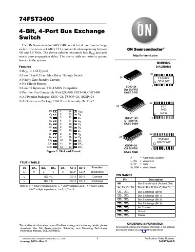 ON Semiconductor 74FST3400 Datasheet - cover page