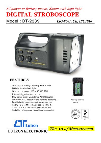 Lutron DT-2339 Digital Stroboscope User Manual - cover page