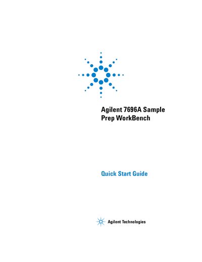 Agilent 7696A Sample Prep WorkBench Quick Start Guide - cover page