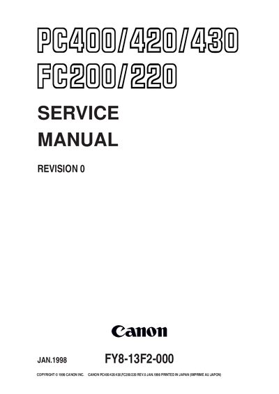Canon PC400/PC420/PC430 FC200/FC220 Service Manual - cover page