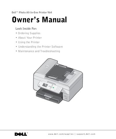 Dell Photo All-In-One Printer 964 Owner's Manual - cover page