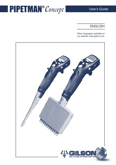 Gilson P10 Micropipette User's Guide - cover page