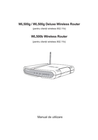 ASUS WL500g / WL500g Deluxe / WL500b Wireless Router User Manual
