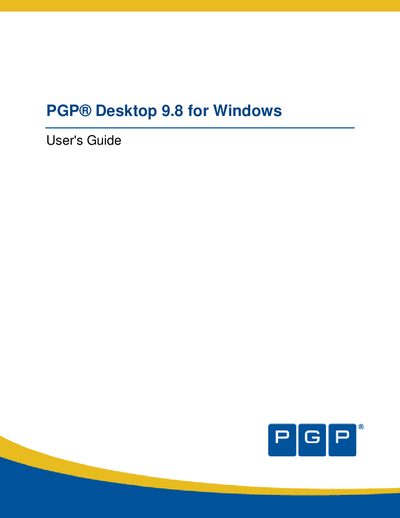 PGP Desktop 9.8 for Windows User Manual - cover page