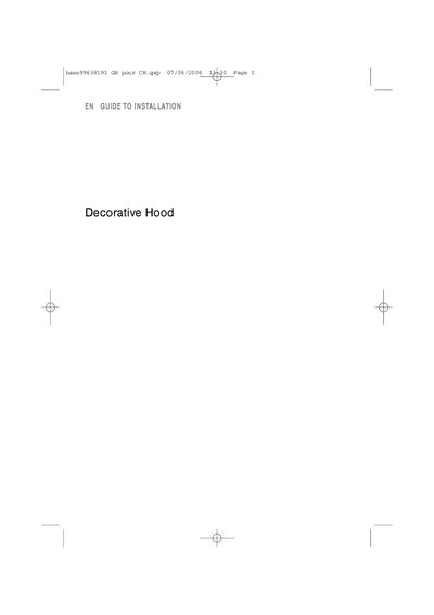 Decorative Hood Installation Guide - cover page