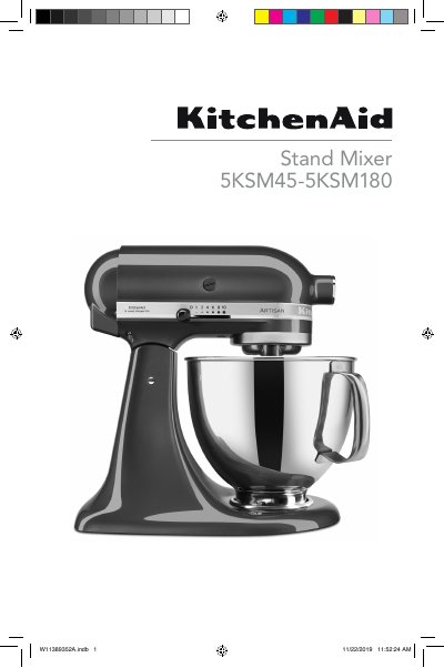 KitchenAid 5KSM45-5KSM180 Stand Mixer User Manual - cover page