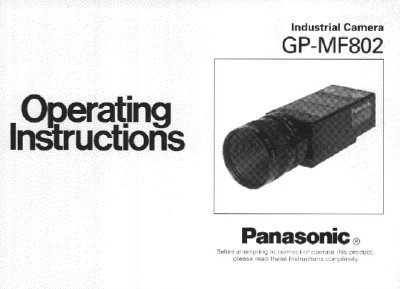 Panasonic GP-MF802 Industrial Camera User Manual - cover page