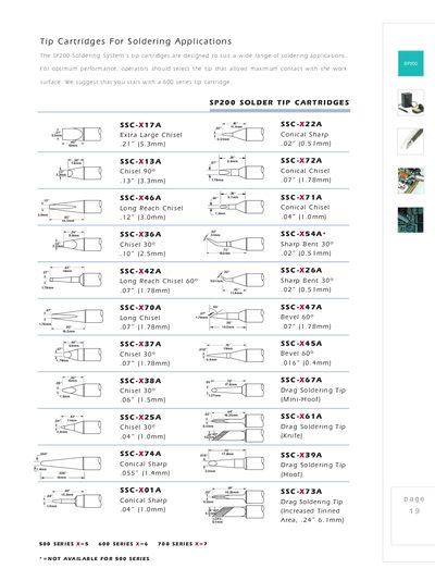 SP200 Solder Tip Cartridges Product Leaflet - cover page