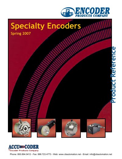EPC 802S Accu-Coder Stainless Steel Encoder Product Reference Spring 2007 - cover page
