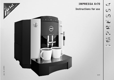 Jura X F70 Coffee Machine User Manual - cover page