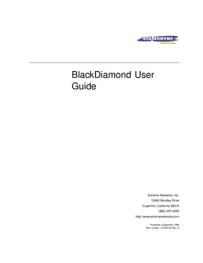 Extreme Networks BlackDiamond 6800 User Guide - cover page