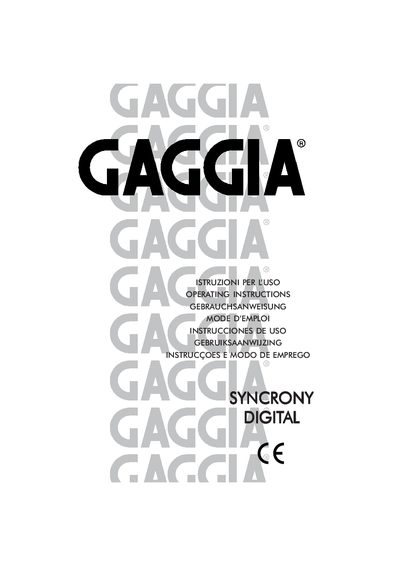Gaggia SUP015ST Espresso Machine User Manual - cover page