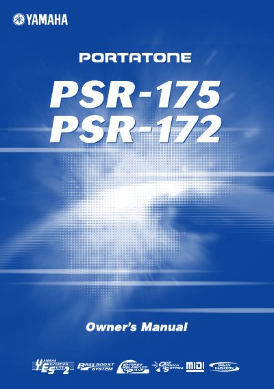 Yamaha PSR-175/172 Keyboard Owner's Manual