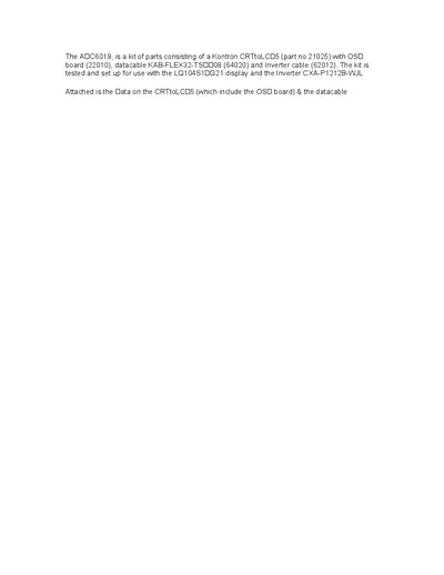 Kontron ADC6019 Kit Technical Manual (KAB-FLEX32-TSDD08) - cover page