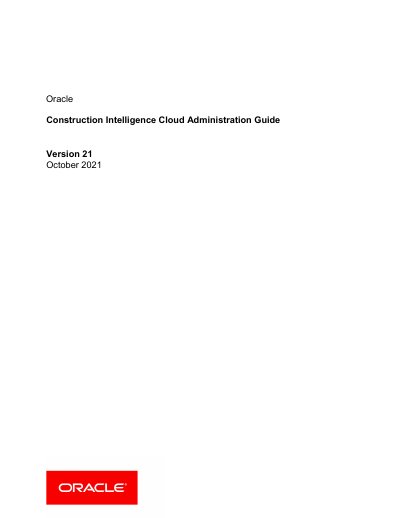 Oracle Construction Intelligence Cloud Administration Guide - cover page