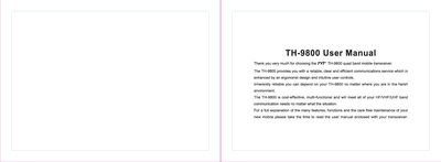 TH-9800 Mobile Transceiver User Manual - cover page