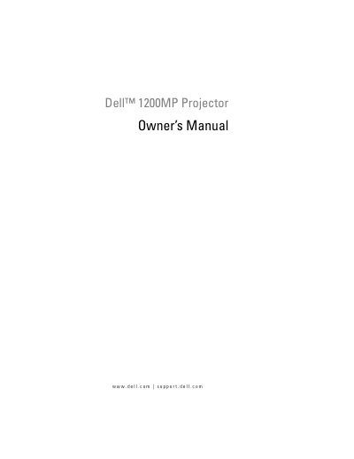 Dell 1200MP Projector Owner’s Manual - cover page
