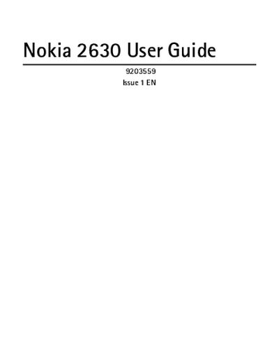 Nokia 2630 User Guide - cover page