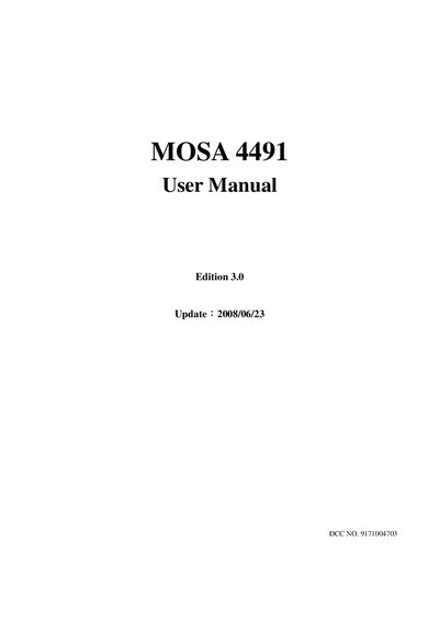 MOSA 4491 User Manual
