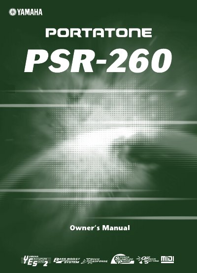 Yamaha PSR-260 Keyboard Owner's Manual - cover page