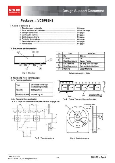 ROHM VCSP85H3 Design Support Document - cover page