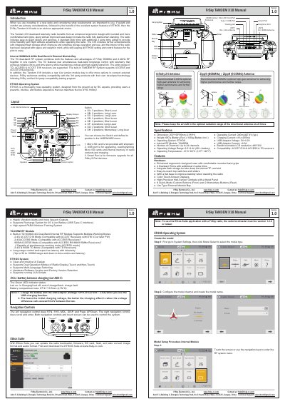 FrSky TANDEM X18 Radio User Manual - cover page