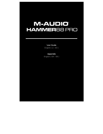 M-Audio Hammer 88 Pro Keyboard User Guide - cover page