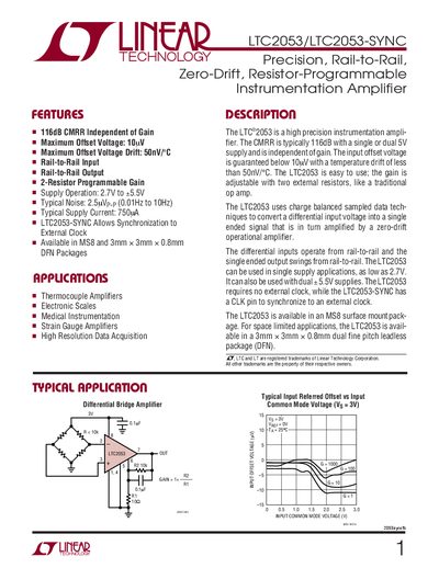 Linear Technology LTC2053/LTC2053-SYNC Datasheet - cover page