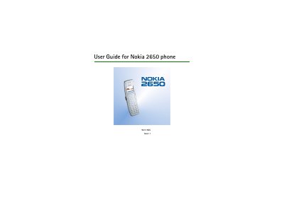 Nokia 2650 User Manual - cover page