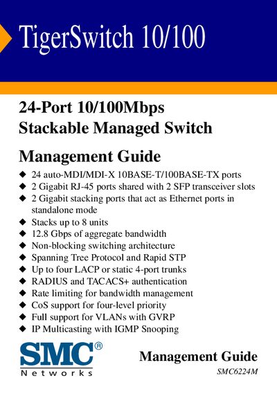 SMC TigerSwitch 10/100 User Manual - cover page
