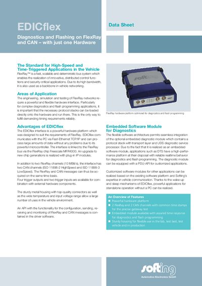 Softing EDICflex Data Sheet - cover page
