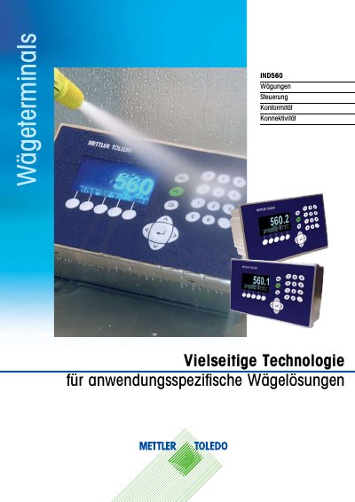 METTLER TOLEDO IND560 Weighing Terminal Technology Data Sheet - cover page
