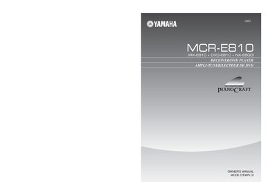 Yamaha MCR-E810 Receiver/DVD Player Owner's Manual - cover page