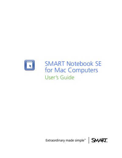 SMART Notebook SE User Guide for Mac Computers - cover page