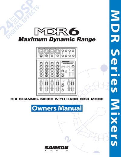 Samson MDR6 Six Channel Mixer User Manual - cover page