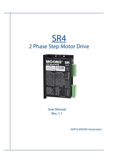AMP & MOONS' Automation SR4 2 Phase Step Motor Drive User Manual - cover page